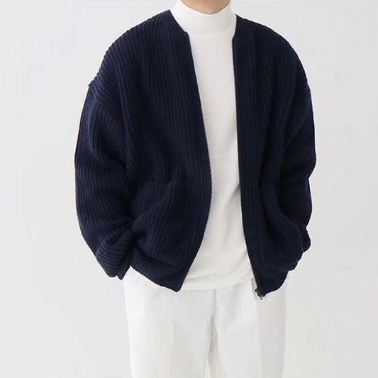 Men's Zip-Up Knitted Cardigan - AUH Finds